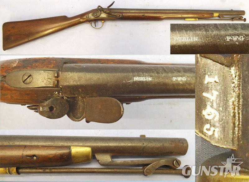 John Rigby Scarce, Dublin, Preventative Water Guard, PWG, (Pre Coastguard), Quality, Rigby of Dublin .650” bore Flintlock Carbine. Sn - 21851:8 Muzzleloader .65 Cal Muzzleloader Rifle in 