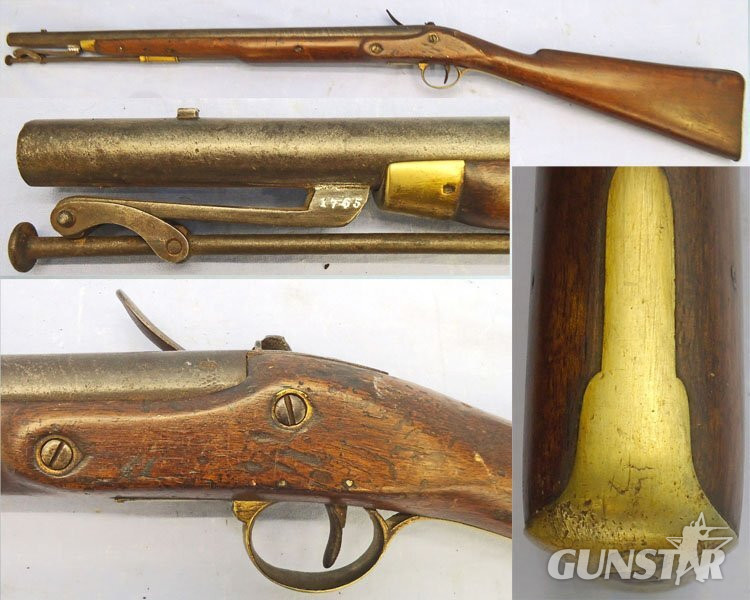 John Rigby Scarce, Dublin, Preventative Water Guard, PWG, (Pre Coastguard), Quality, Rigby of Dublin .650” bore Flintlock Carbine. Sn - 21851:8 Muzzleloader .65 Cal Muzzleloader Rifle