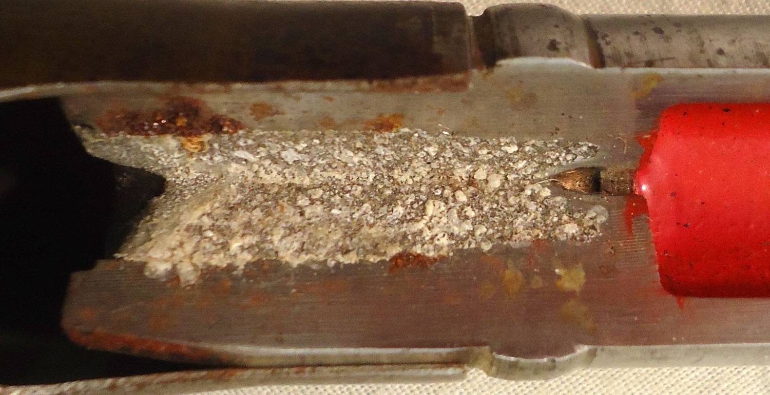 {CATEGORY} - INERT DEACTIVATED. German, WW2, 1944 Dated, 20mm Soluthern (20x138B) (Flak 30 & 38) High Explosive/Trace (HE/T) (Self Destroying) Quarter Sectioned Round. - O 2003 INERT DEACTIVATED. German, WW2, 1944 Dated, 20mm Soluthern (20x138B) (Flak 30 & 38) High Explosive/Trace (HE/T) (Self Destroying) Quarter Sectioned Round. - O 2003  Other Ammunition