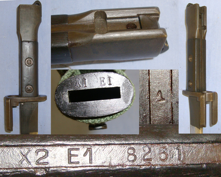 RARE**British Trials Pattern FN FAL X2E1 Bayonet & X1E1 Scabbard & Webbing Frog. Bayonet