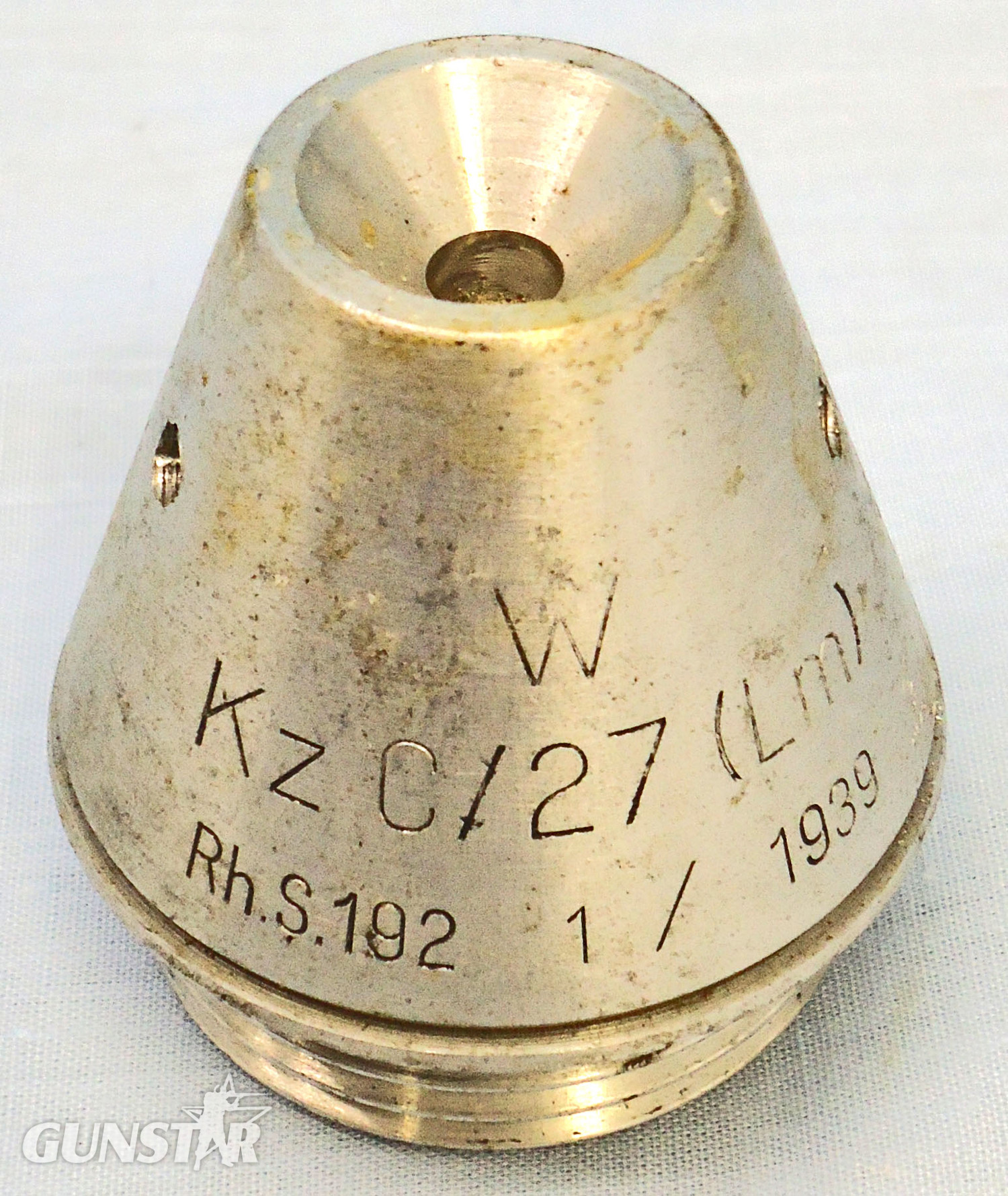 INERT DEACTIVATED. WW2, 1939 Dated Kz C/27 (Lm) German Kriegsmarine Nose Fuse. - O 1997 INERT DEACTIVATED. WW2, 1939 Dated Kz C/27 (Lm) German Kriegsmarine Nose Fuse. - O 1997  Other Ammunition in 