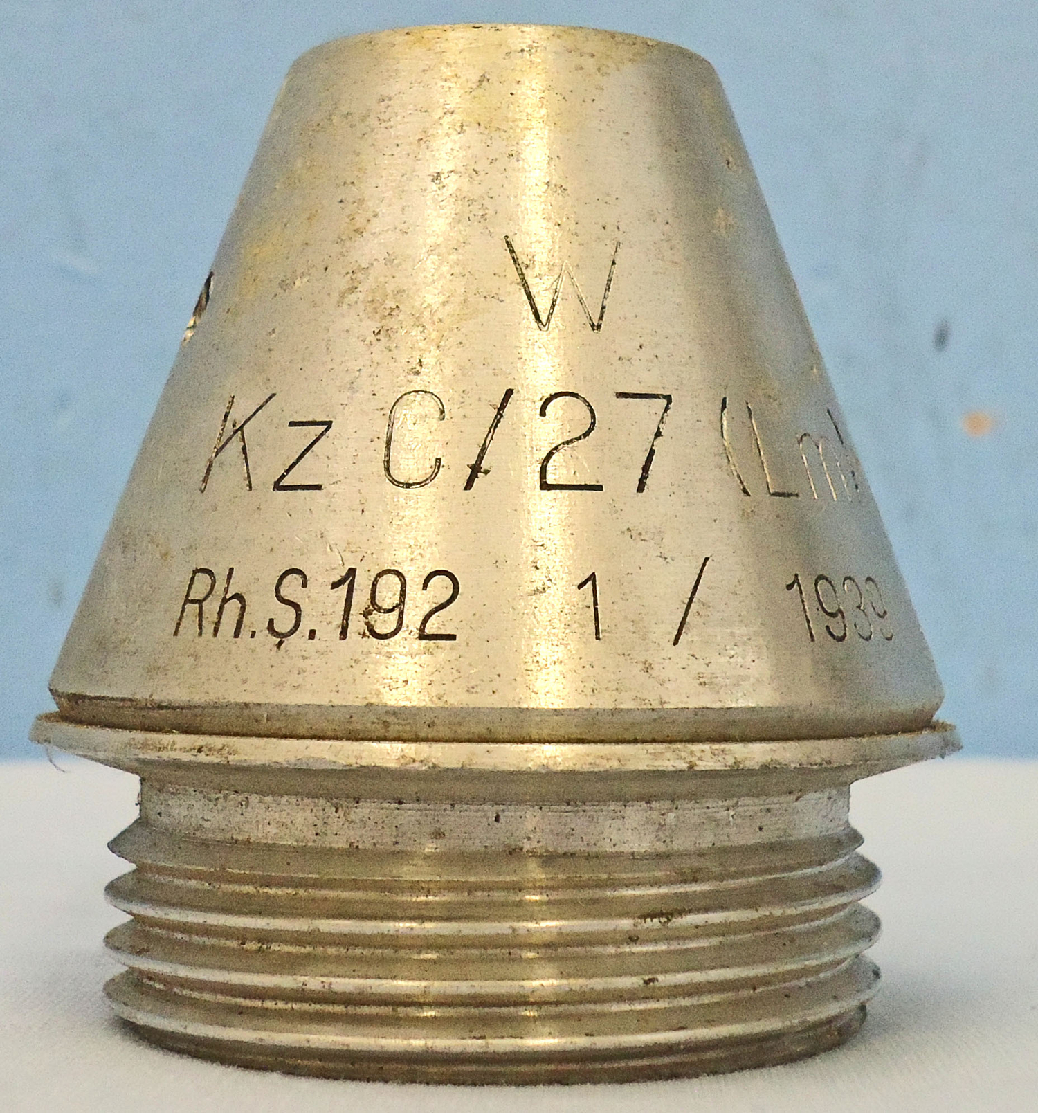 INERT DEACTIVATED. WW2, 1939 Dated Kz C/27 (Lm) German Kriegsmarine Nose Fuse. - O 1997 INERT DEACTIVATED. WW2, 1939 Dated Kz C/27 (Lm) German Kriegsmarine Nose Fuse. - O 1997  Other Ammunition