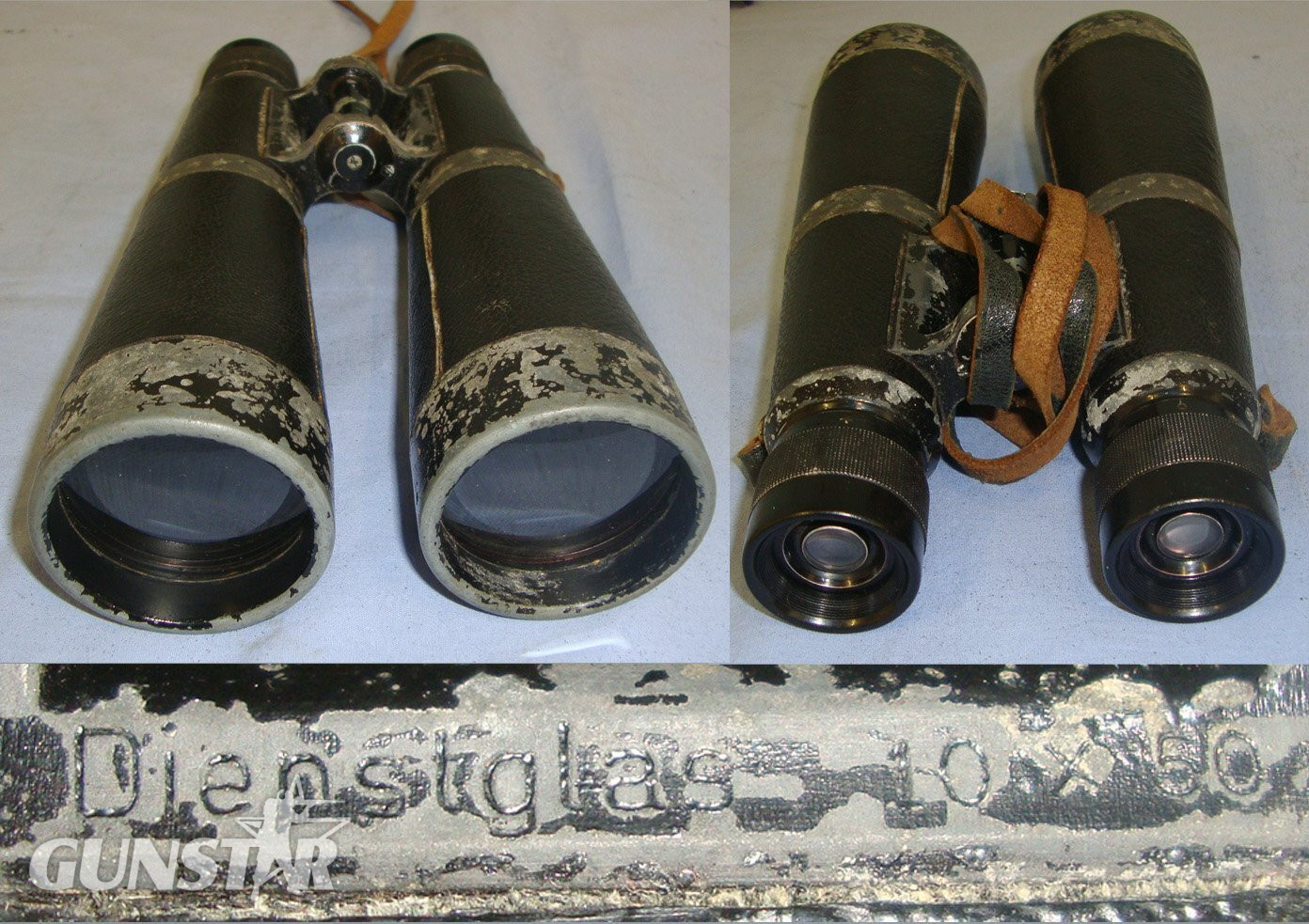 Cased, WW2 Era Nazi German Tank Commander’s, Dienstglas (Service Glass), 10 X 50 Magnification Binoculars. Sn 21385:19  Sight & Optic