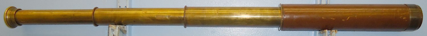  WWI Era British Officer’s Private Purchase 3 Draw Leather Bound Brass Telescope by Manufacturer \'Broadhurst Clarkson and Co Ltd of London. 10309. WWI Era British Officer’s Private Purchase 3 Draw Leather Bound Brass Telescope by Manufacturer 'Broadhurst Clarkson and Co Ltd of London. 10309.  Sight & Optic