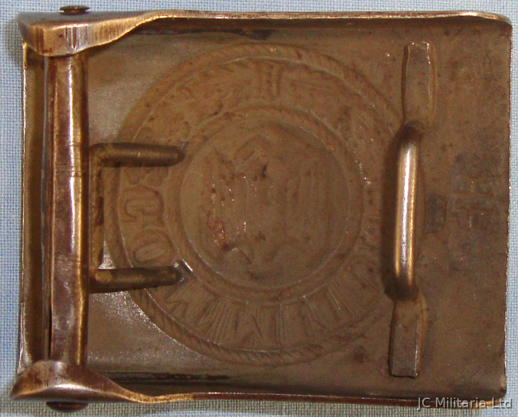 C1937 Nazi German Army Buckle imprinted - ‘GOTT MIT UNS’ ‘God is with us’. N 88. C1937 Nazi German Army Buckle imprinted - ‘GOTT MIT UNS’ ‘God is with us’. N 88. Antique & Militaria