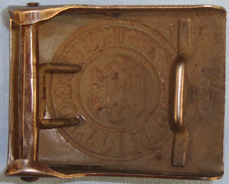 C1937 Nazi German Army Buckle imprinted - ‘GOTT MIT UNS’ ‘God is with us’. N 88. C1937 Nazi German Army Buckle imprinted - ‘GOTT MIT UNS’ ‘God is with us’. N 88. Antique & Militaria