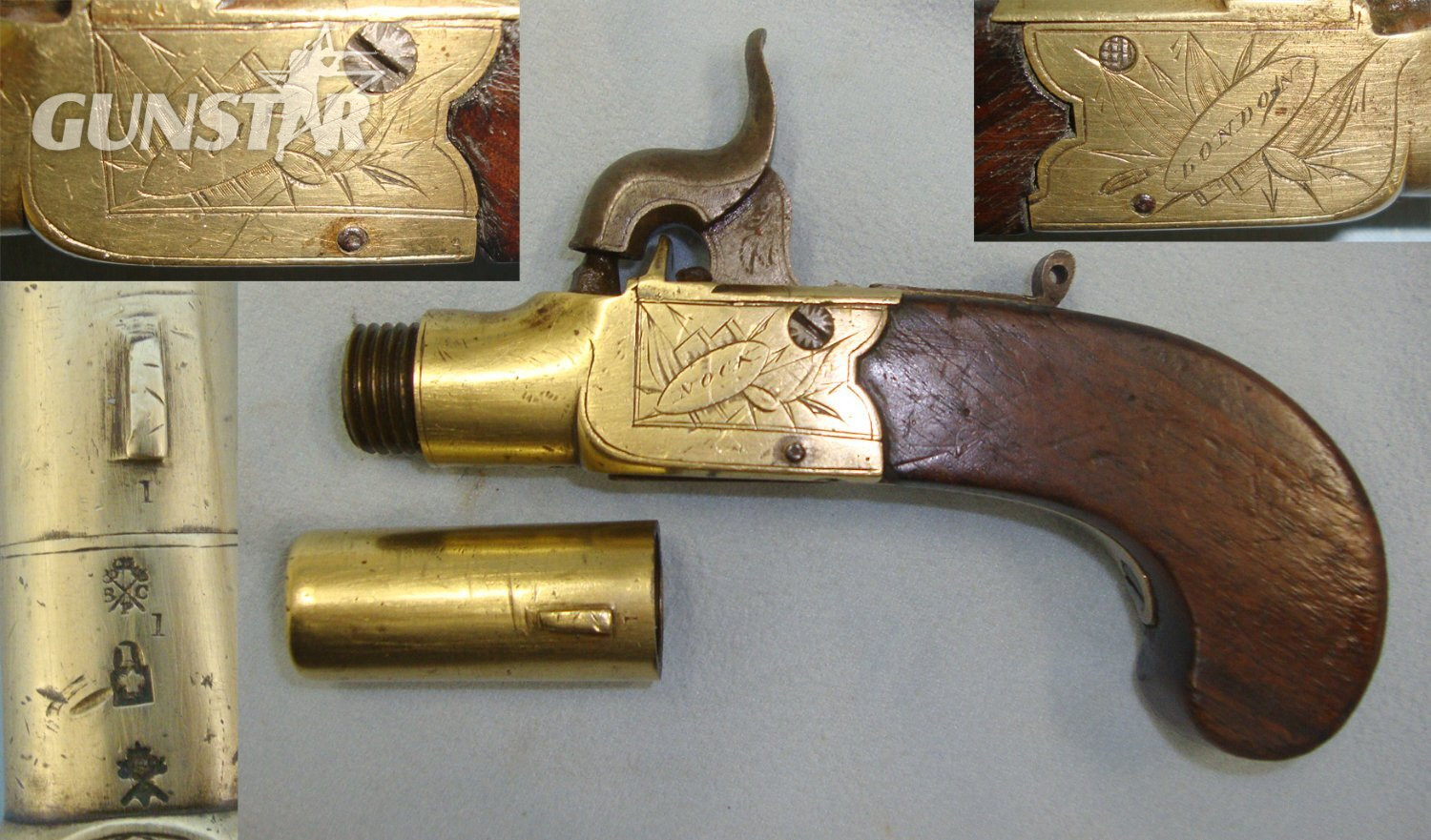 H. Nock With Folding Concealed Trigger Safety Bolt & Turn Off Brass Barrel. Sn 22426:17 .50 Cal Muzzleloader Muzzleloader