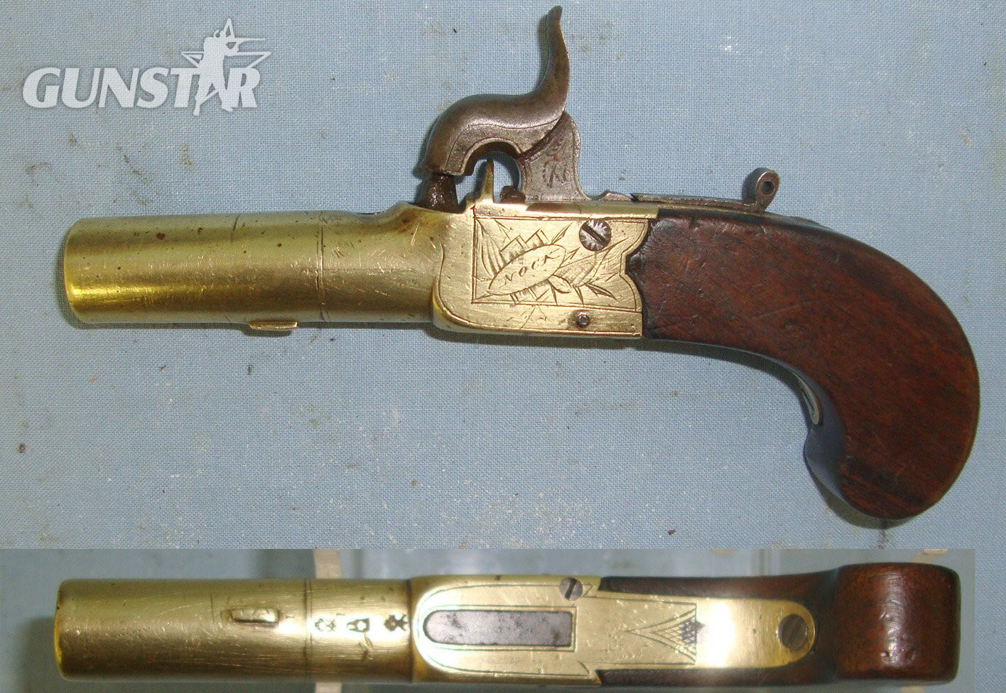  H. Nock With Folding Concealed Trigger Safety Bolt & Turn Off Brass Barrel. Sn 22426:17 .50 Cal Muzzleloader Muzzleloader