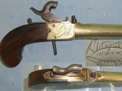 H. Nock With Folding Concealed Trigger Safety Bolt & Turn Off Brass Barrel. Sn 22426:17 .50 Cal Muzzleloader Muzzleloader