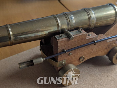 Rare Vintage Brass Desk Top Signal Cannon 31 cm (12\\\\ Antique & Militaria