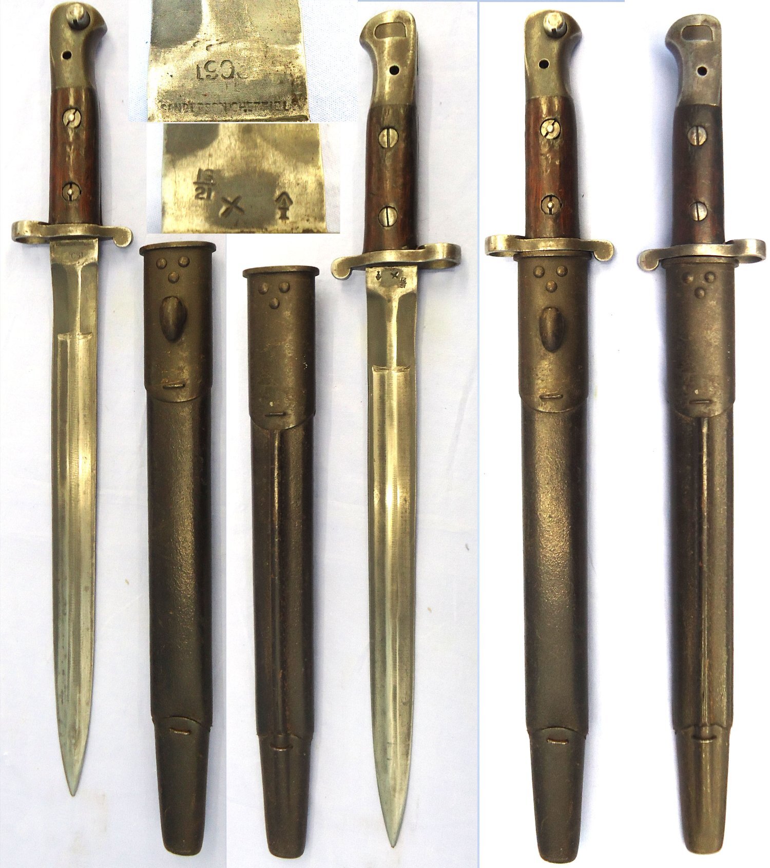 British, 1903 Pattern, (Not Converted) Bayonet by Sanderson, Sheffield and Scabbard. BAYO 377 Bayonet in 