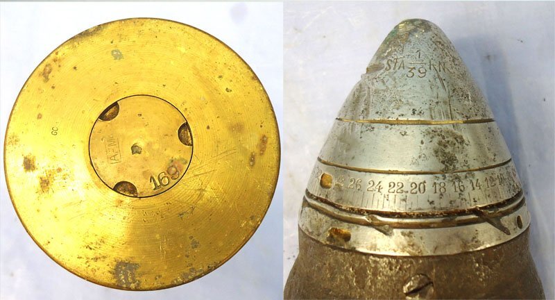DEACTIVATED INERT. Belgian, Unfired, WW2, 1939 Dated 75mm (75x280R) Shrapnel Round for the Belgian 75mm Canon de 7.5cm 1905 TR Field Gun. - O 2261 DEACTIVATED INERT. Belgian, Unfired, WW2, 1939 Dated 75mm (75x280R) Shrapnel Round for the Belgian 75mm Canon de 7.5cm 1905 TR Field Gun. - O 2261  Other Ammunition