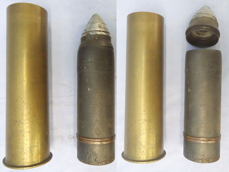  DEACTIVATED INERT. Belgian, Unfired, WW2, 1939 Dated 75mm (75x280R) Shrapnel Round for the Belgian 75mm Canon de 7.5cm 1905 TR Field Gun. - O 2261 DEACTIVATED INERT. Belgian, Unfired, WW2, 1939 Dated 75mm (75x280R) Shrapnel Round for the Belgian 75mm Canon de 7.5cm 1905 TR Field Gun. - O 2261  Other Ammunition