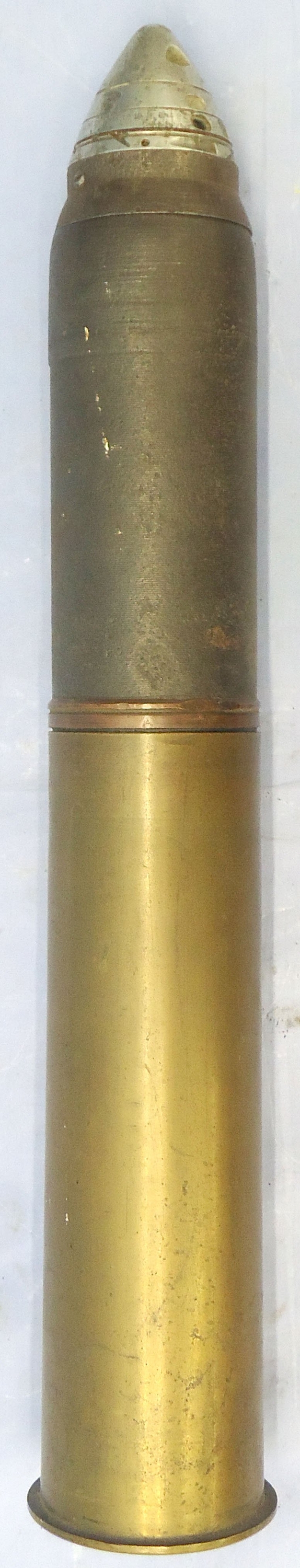 DEACTIVATED INERT. Belgian, Unfired, WW2, 1939 Dated 75mm (75x280R) Shrapnel Round for the Belgian 75mm Canon de 7.5cm 1905 TR Field Gun. - O 2261 DEACTIVATED INERT. Belgian, Unfired, WW2, 1939 Dated 75mm (75x280R) Shrapnel Round for the Belgian 75mm Canon de 7.5cm 1905 TR Field Gun. - O 2261  Other Ammunition - {CATEGORY} in 