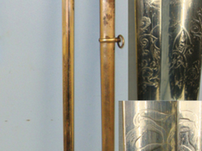 Victorian, British Lancashire Rifles Pattern 1827 Rifle Brigade Officer\'s Sword With Etched Blade, Leather Cord, Portepee & Scabbard. Sword