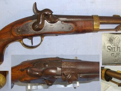 Suhl (Germany) With Brass Furniture & Captive Steel Ram Rod. Sn 22697 .600 Nitro Express Muzzleloader
