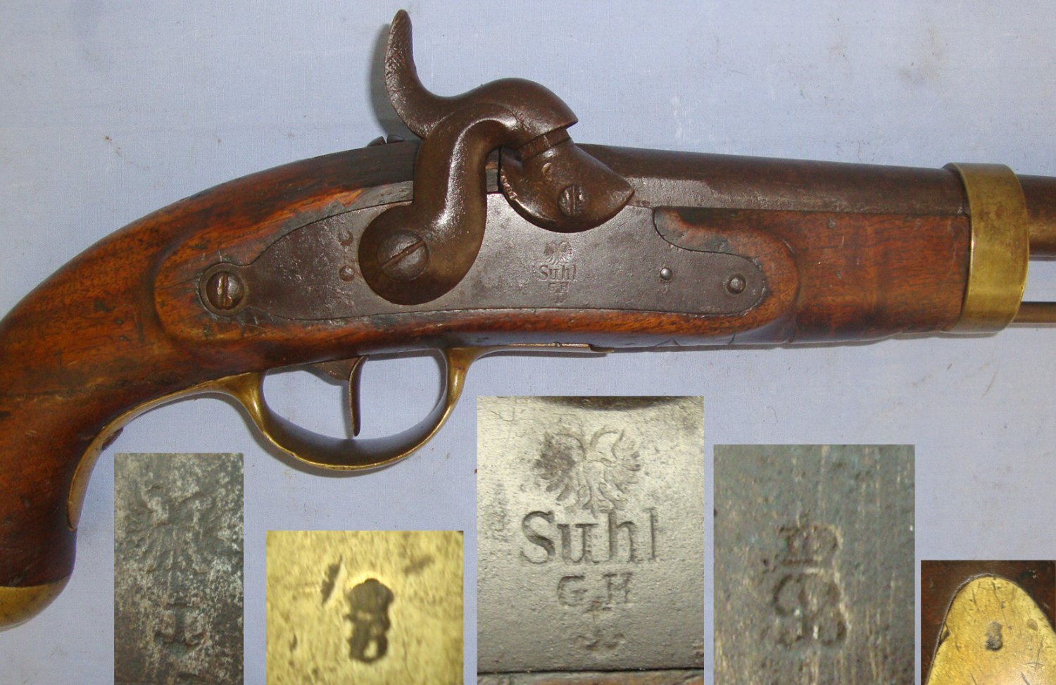 Suhl (Germany) With Brass Furniture & Captive Steel Ram Rod. Sn 22697 .600 Nitro Express Muzzleloader