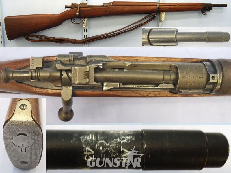 WW2, 1943 Dated, US Army Remington Made, Springfield Model 1903/A3 SNIPERS .30-06 Calibre Bolt Action Rifle. **UK 2012 DEACTIVATION CERTIFICATED.** - D 6050 WW2, 1943 Dated, US Army Remington Made, Springfield Model 1903/A3 SNIPERS .30-06 Calibre Bolt Action Rifle. **UK 2012 DEACTIVATION CERTIFICATED.** - D 6050 Bolt Action .30-06_ Rifle in 