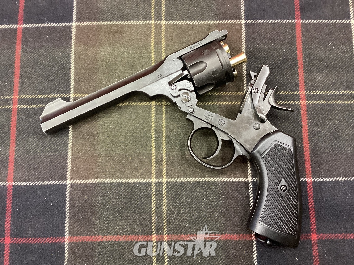 Webley / Webley & Scott WEBLEY MK-VI SERVICE REVOLVER 6’’ BATTLE FIELD FINNISH.  .177