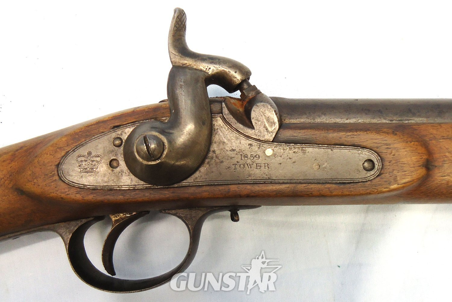 Victorian, British, 1859 Dated, TOWER Pattern 1856, .577 Calibre 2 Band Sergeants 3 Groove Short Antique Rifle. **. Sn 23657 Victorian, British, 1859 Dated, TOWER Pattern 1856, .577 Calibre 2 Band Sergeants 3 Groove Short Antique Rifle. **. Sn 23657 Muzzleloader Various Rifle 