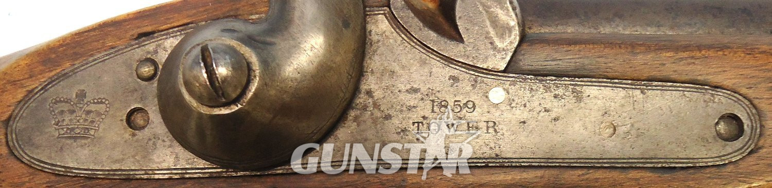 {CATEGORY} - Victorian, British, 1859 Dated, TOWER Pattern 1856, .577 Calibre 2 Band Sergeants 3 Groove Short Antique Rifle. **. Sn 23657 Victorian, British, 1859 Dated, TOWER Pattern 1856, .577 Calibre 2 Band Sergeants 3 Groove Short Antique Rifle. **. Sn 23657 Muzzleloader Various Rifle