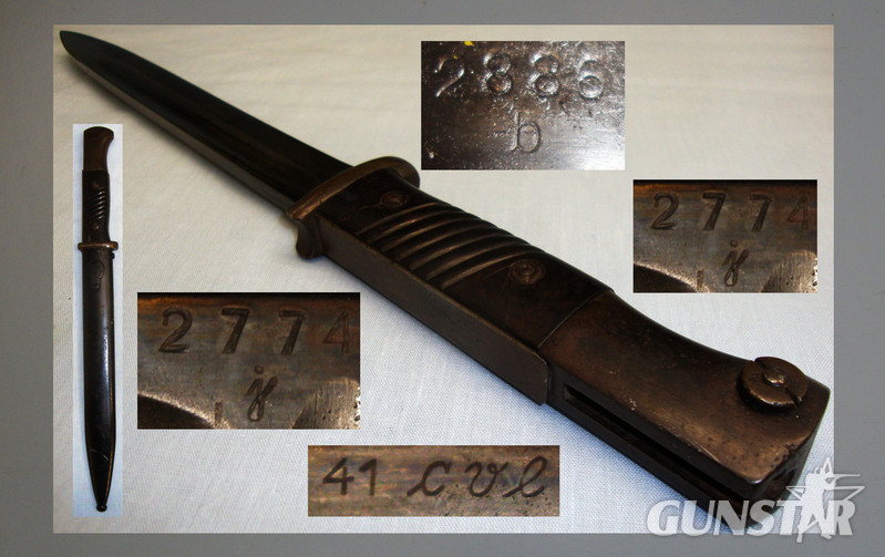 M84/98 German Bayonet Early Pattern 3rd Model and Scabbard. BAYO 753. Bayonet