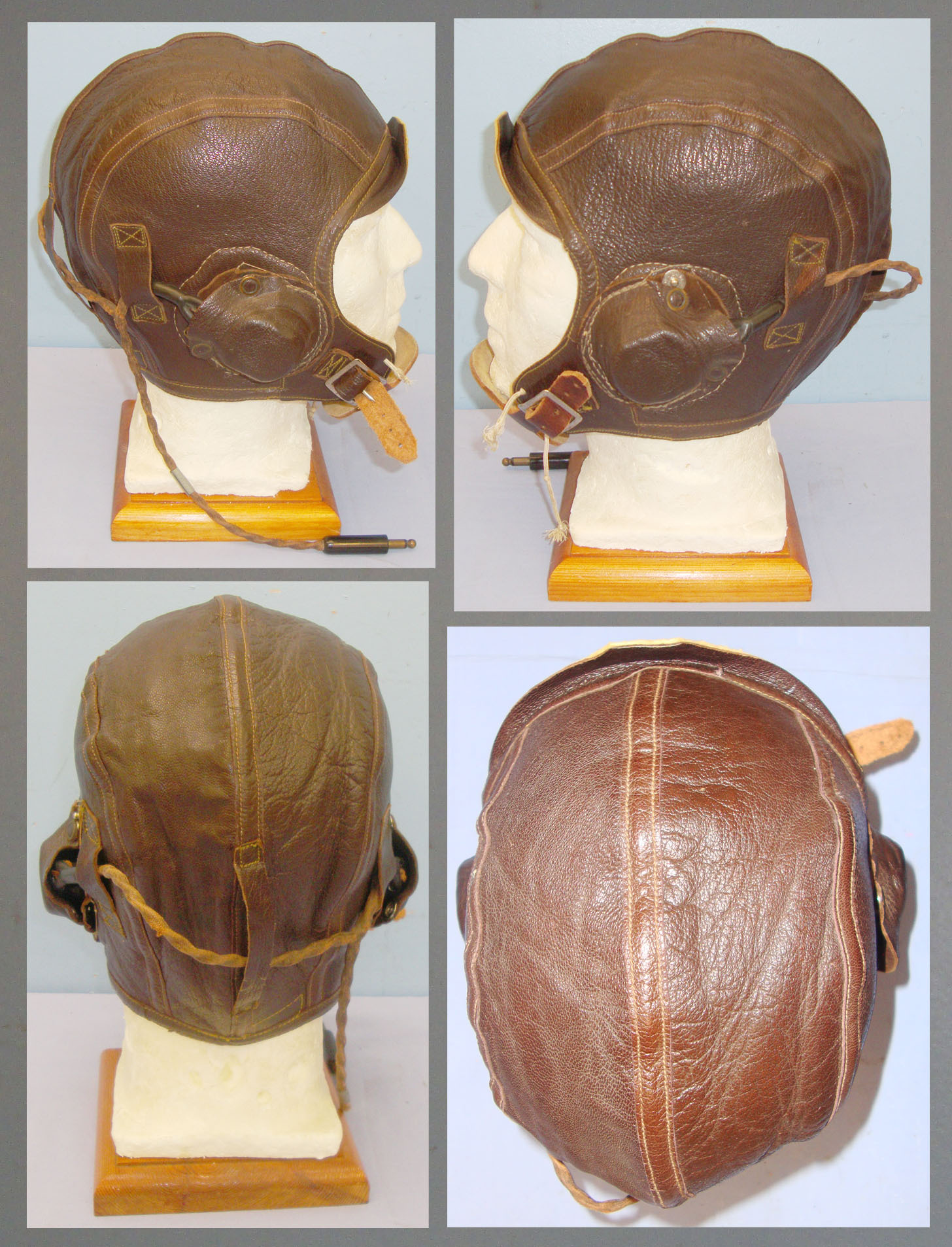 Excellent WWII US Navy/Marine Corps NAF 1092 Leather Flying Helmet with Full Wiring Looms. 20978. Excellent WWII US Navy/Marine Corps NAF 1092 Leather Flying Helmet with Full Wiring Looms. 20978. Clothing