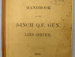 H.M.S.O. Book Dated 1914 "A Handbook Of The 3" Q.F. Gun. Land Service." Withdraw Handbook Of The 3" Q.F. Gun. Land Service." Withdrawn Stock From The Imperial Wa Other Accessory