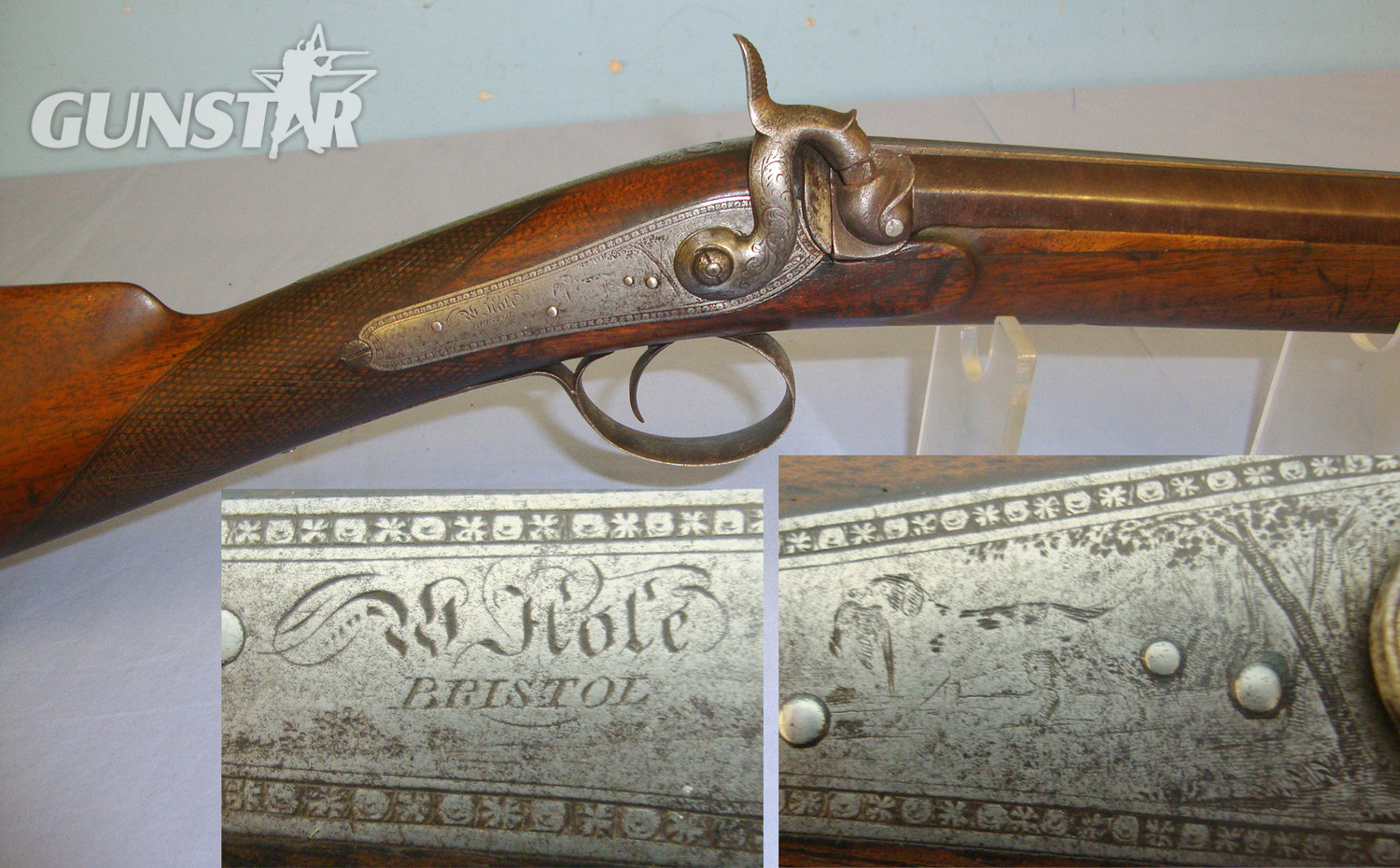 W. Hole Sporting Shotgun With Damascus Steel 2 Stage Barrel. Sn 21089 Muzzleloader 12 Bore/gauge