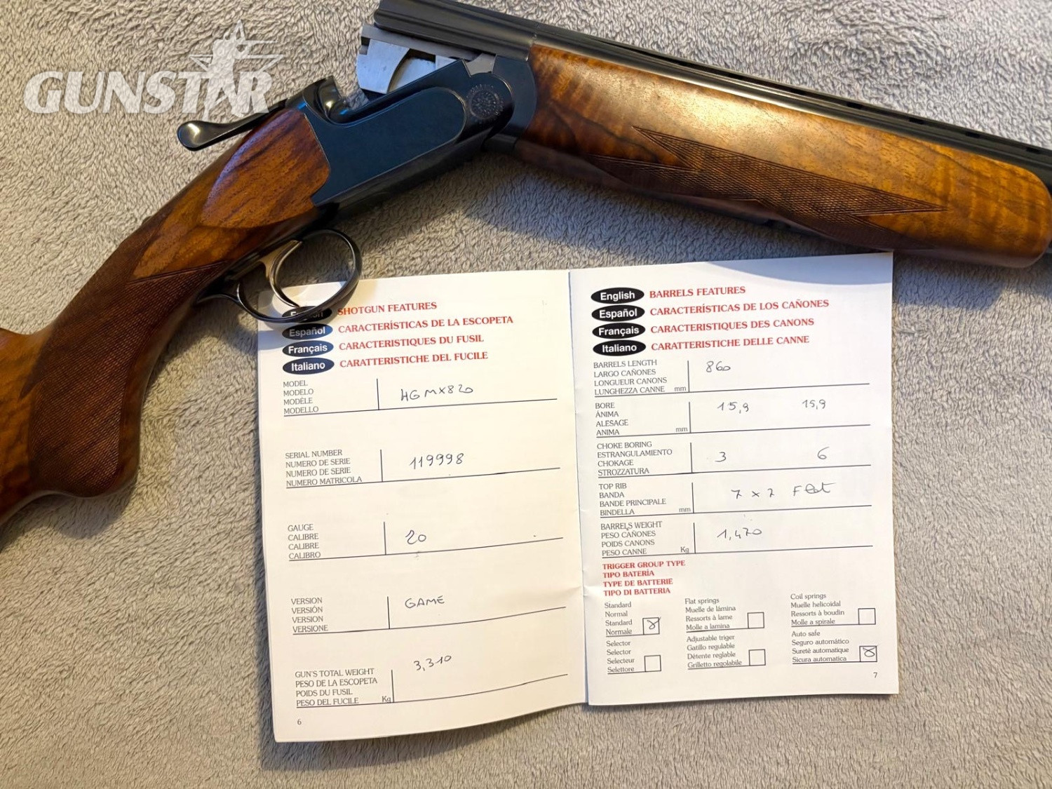  Perazzi 46MX820 Over and Under 20 Bore/gauge