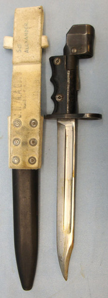 No 7 MK 1/L Swivelling Pommel Bayonet With Black Composite Grips For No 4 Rifles Bayonet