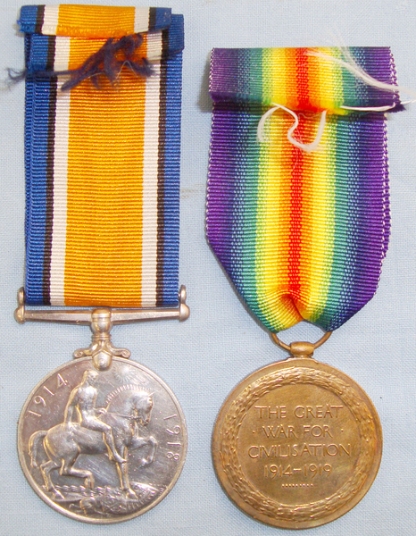  Pair* Victory Medal and British War Medal Awarded to Sergeant G.P.Saville of the 3rd London Regiment. BA 406. Pair* Victory Medal and British War Medal Awarded to Sergeant G.P.Saville of the 3rd London Regiment. BA 406. Antique & Militaria
