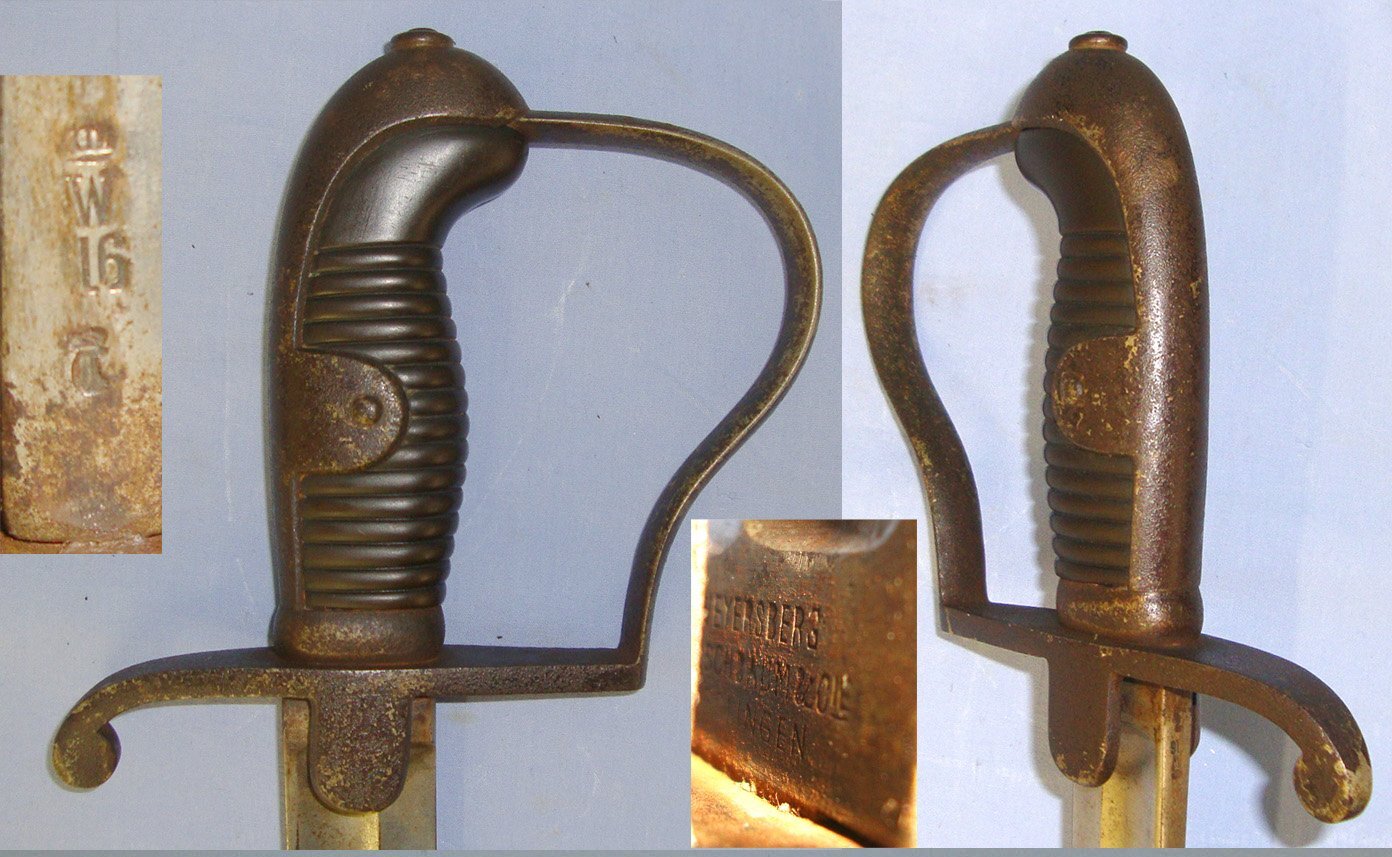 WW1 1916 Imperial German Mannschaften (other ranks) Field Artillery Sword By Weyersberg Kirschbaum & Cie (WKC) Solingen & Scabbard. Sn 22954 Sword