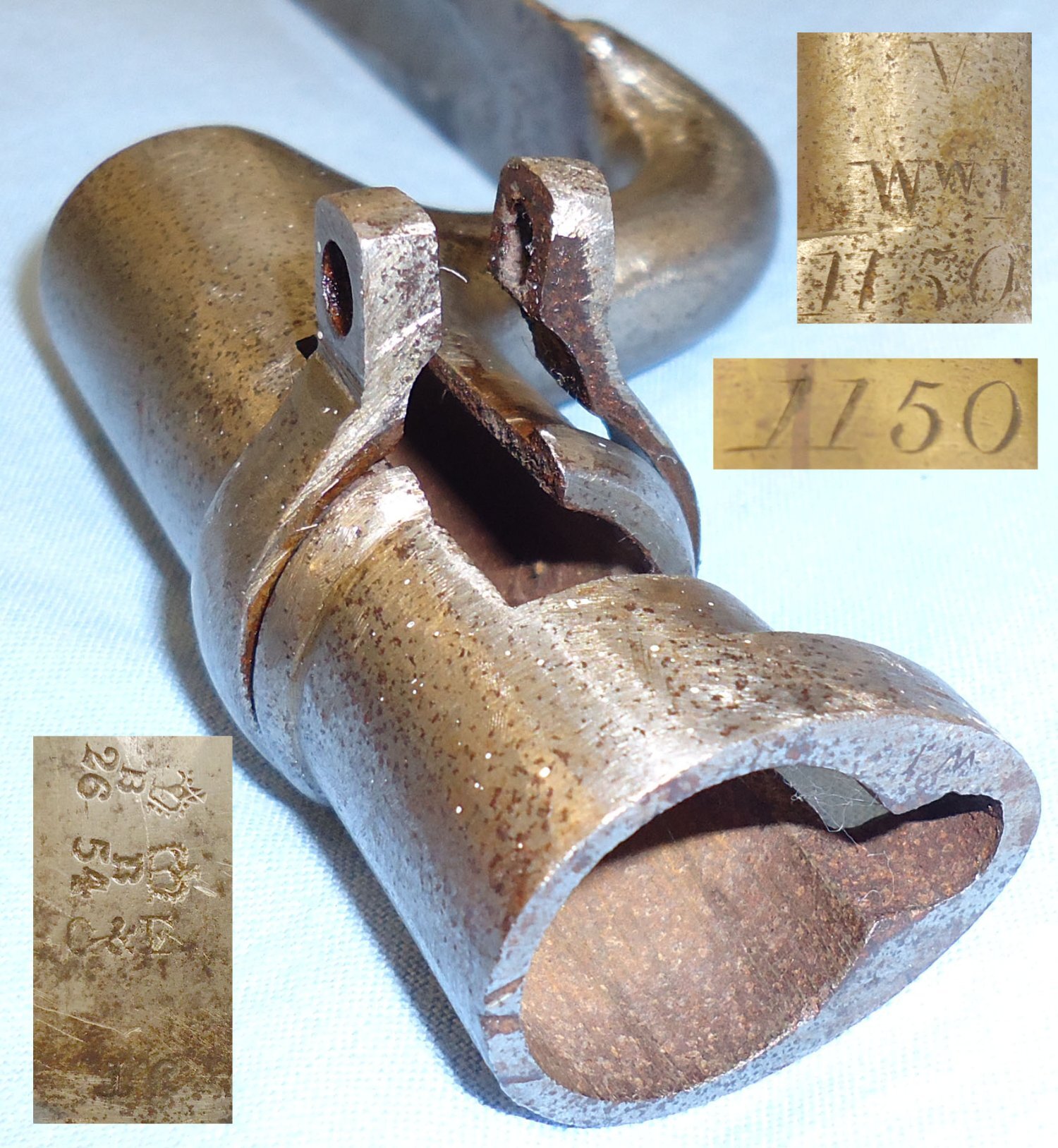 Matching Numbers* British Enfield Pattern 1853 Bayonet Scabbard and Leather Frog. 21748. Bayonet