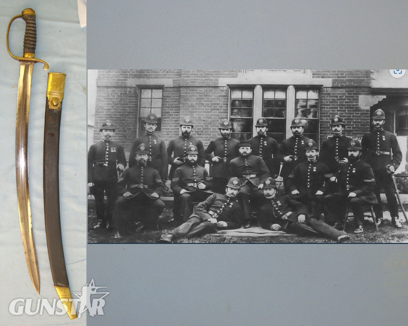 RARE**C1887 Victorian Greaves & Co Kings Head Police Station, Chingford Kent Weapon Number 9 Police Constabulary Sword Hanger With Etched Blade ‘KHP No.9’ & Scabbard. ED 2562 Sword in 