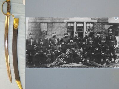 RARE**C1887 Victorian Greaves & Co Kings Head Police Station, Chingford Kent Weapon Number 9 Police Constabulary Sword Hanger With Etched Blade ‘KHP No.9’ & Scabbard. ED 2562 Sword