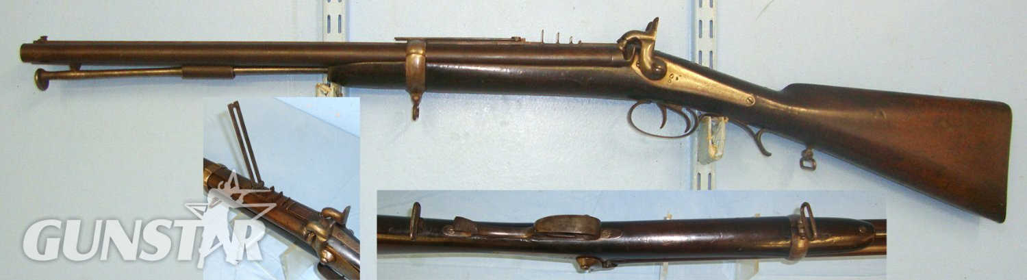  VERY RARE**ONE OF ONLY 900** Un-Altered, 1859 Dated, 32 Bore, Jacob Double Rifled Barrel Percussion Rifle By Swinburn & Son To The Indian Jacob's Rifles Battalion. Sn 14786 double rifle Double Rifle .32 Rifle