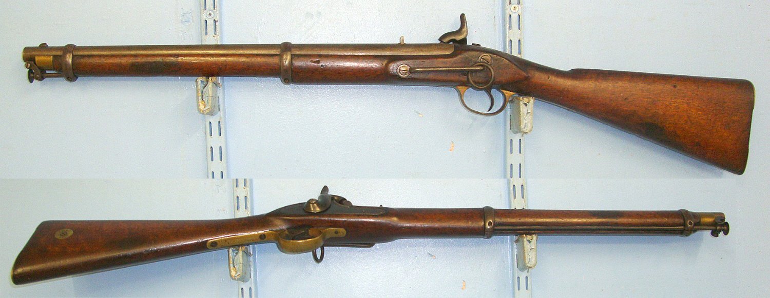  FIRST PRODUCTION**Victorian British Army In India Pattern 1858 / 67 Bengal Light Cavalry Enfield Tower .656 Calibre, Smooth Bore, Percussion Carbine With 1858 Dated Action, Saddle Bar, Ring, Inlaid Stock Disc ‘J. Fort’. Sn 15270 carbine Muzzleloader .65 Cal Muzzleloader Rifle