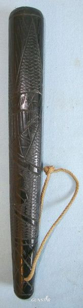 Victorian Irish Police Small Hand Carved Bog Oak Wooden Truncheon/ Club. Victorian Irish Police Small Hand Carved Bog Oak Wooden Truncheon/ Club.  Other Accessory