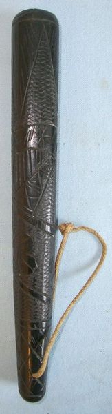 Victorian Irish Police Small Hand Carved Bog Oak Wooden Truncheon/ Club. Victorian Irish Police Small Hand Carved Bog Oak Wooden Truncheon/ Club.  Other Accessory