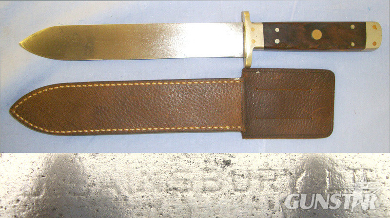 UNUSUAL**Late Victorian Era ‘J. Sainsbury Ltd’ (London) Spear Point Bowie Knife With Quality Made Later Scabbard Hunting Knive in 