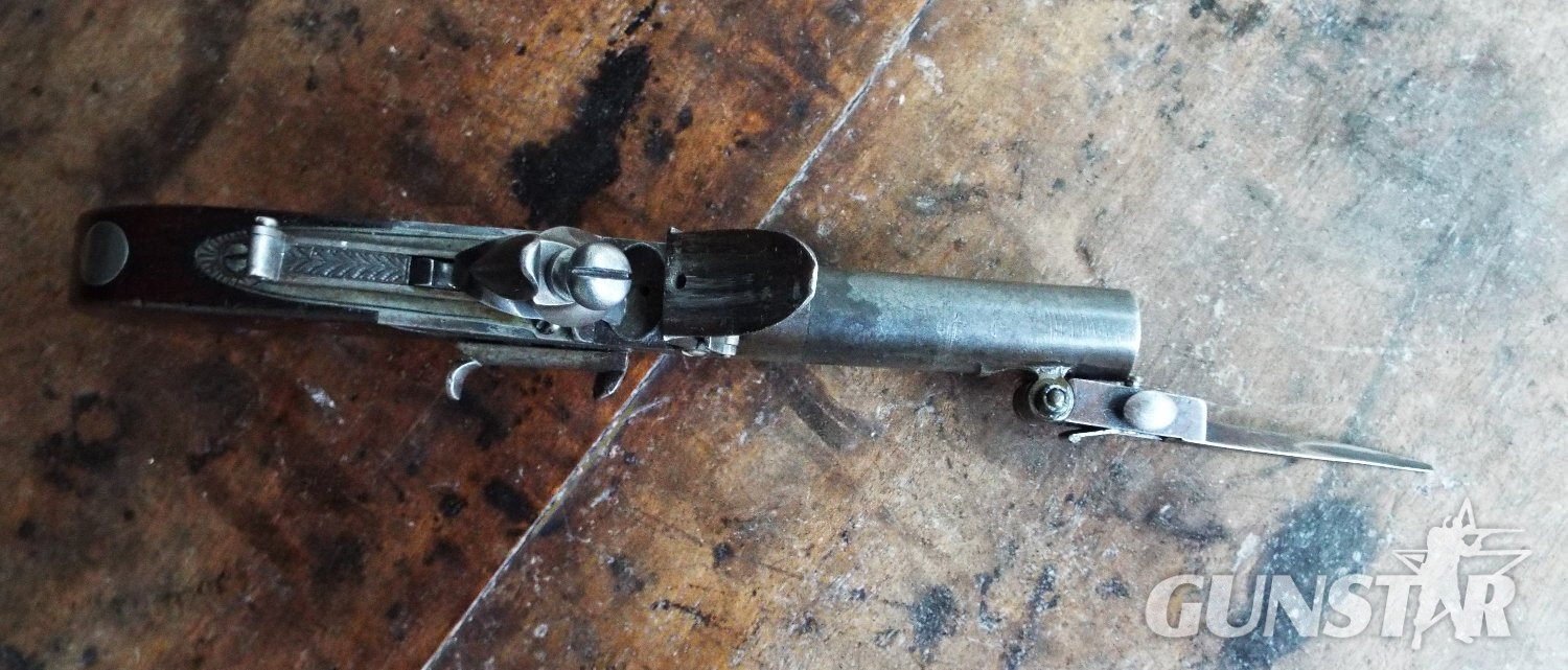 E. & G. Higham Flintlock Pocket Bayonet Pistol .38 Muzzleloader 