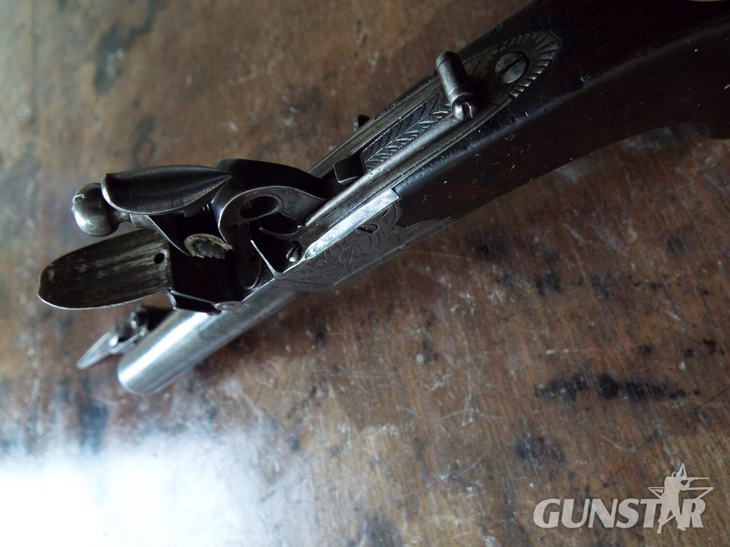 {CATEGORY} - E. & G. Higham Flintlock Pocket Bayonet Pistol .38 Muzzleloader
