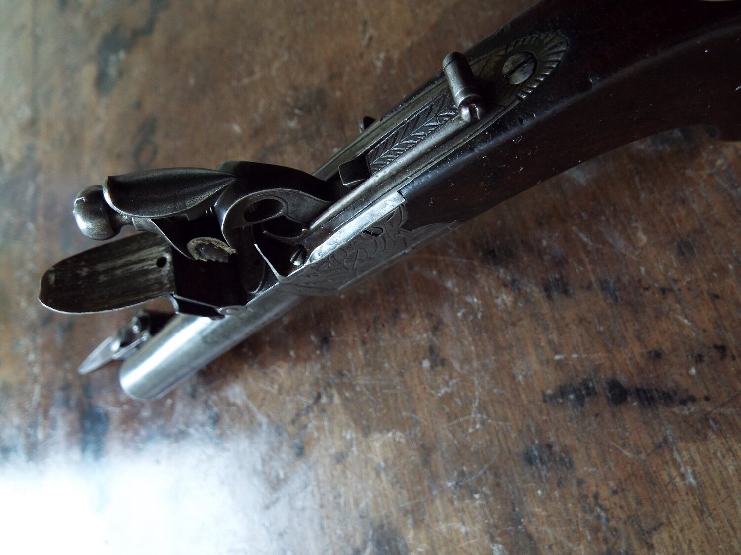 {CATEGORY} - E. & G. Higham Flintlock Pocket Bayonet Pistol .38 Muzzleloader