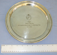 WW2 1945 Nazi German Joh Wagner & Son Fallschirmjager\'s (Paratrooper\'s) Honour War Service Solid Fine Silver Tray With Presentation Engraving To ‘Obgfr (Obergefreiter / Senior Lance Corporal) Hans During Kriegsberichtertrupp (War Reporter Troop). Sn 2  Other Accessory