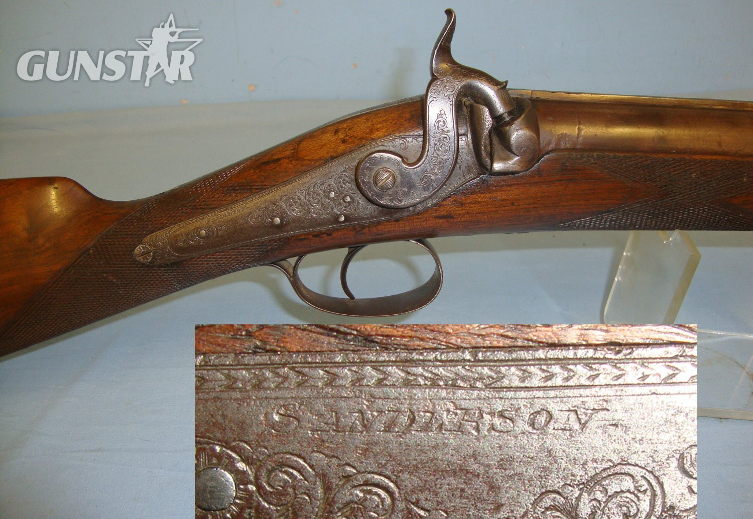 LARGE & HEAVY** C1855 English Sanderson (Possibly ‘Elephant King‘ George P. Sanderson) 4 Bore Black Powder Big Game Percussion Elephant Gun For Use With ¼ Pound Lead Ball Of 1” Diameter. Sn 21370 Muzzleloader 4 Gauge