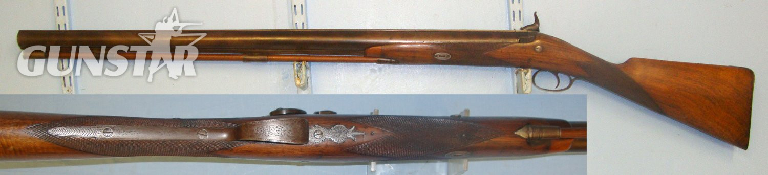  LARGE & HEAVY** C1855 English Sanderson (Possibly ‘Elephant King‘ George P. Sanderson) 4 Bore Black Powder Big Game Percussion Elephant Gun For Use With ¼ Pound Lead Ball Of 1” Diameter. Sn 21370 Muzzleloader 4 Gauge