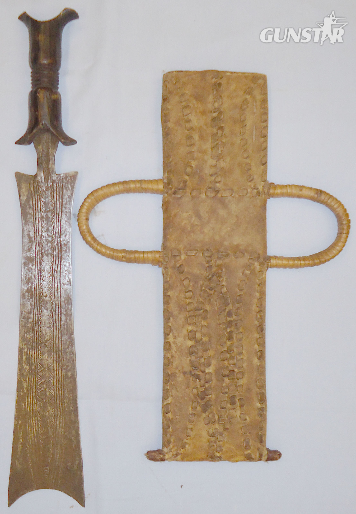 Central African Kondo/Ikakalaka Sword with Hide Sheath. 21093. Sword in 