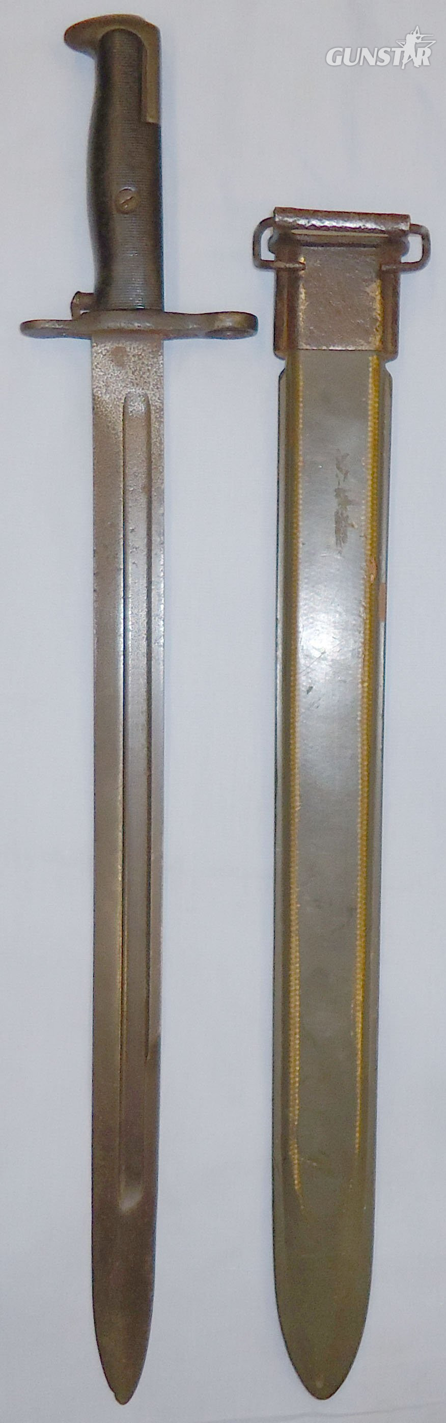  Saipan Found** WWII U.S.M.C. M1942 Pattern M1 Garand Bayonet & Scabbard. 21407. Bayonet