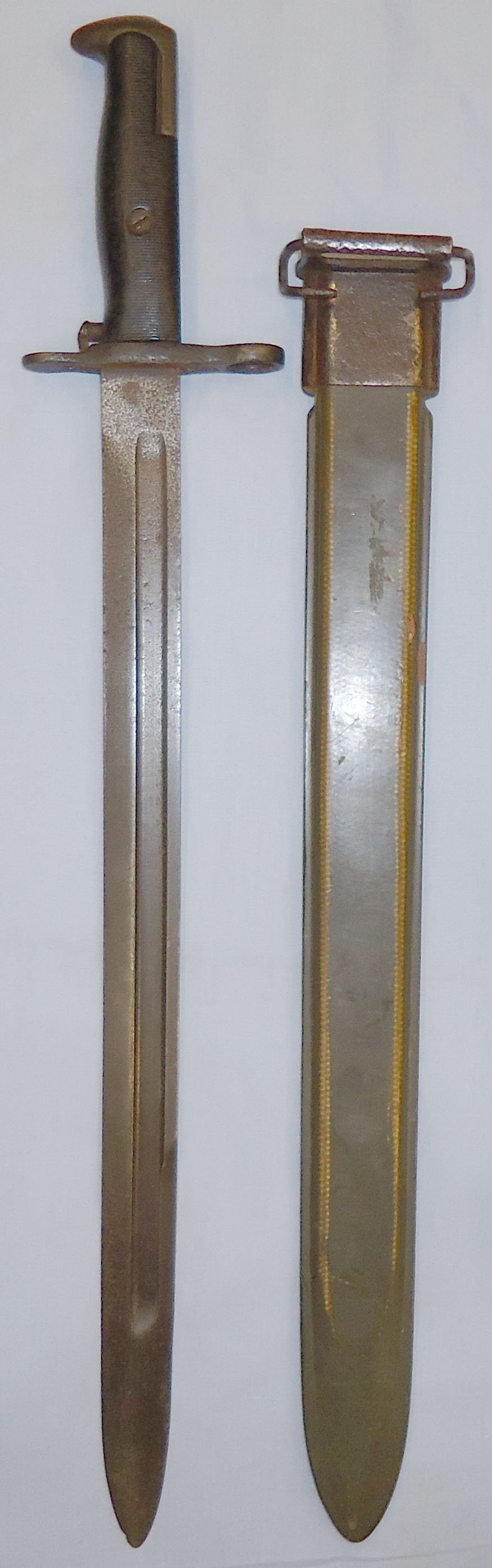  Saipan Found** WWII U.S.M.C. M1942 Pattern M1 Garand Bayonet & Scabbard. 21407. Bayonet